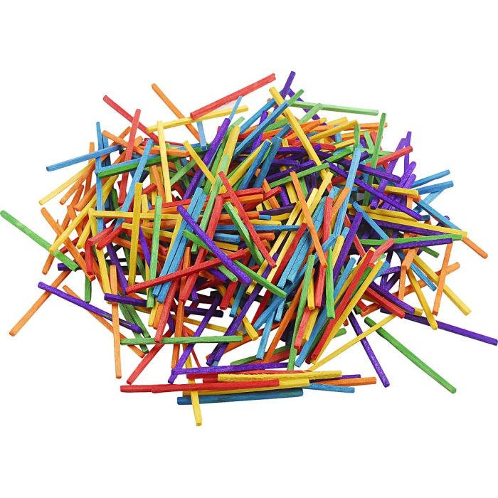 Matchsticks, L: 5 cm, assorted colours, 4300 pc, 500 g/ 1 pack