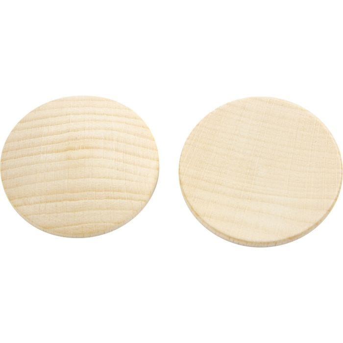 Wooden buttons, dia. 40 mm, thickness 5,2 mm, 100 pc/ 1 pack