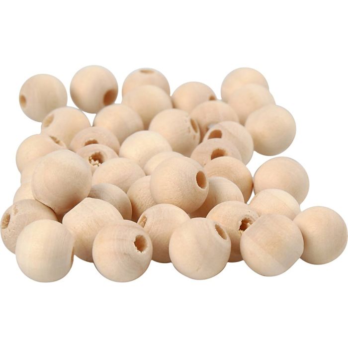 Wooden Beads, dia. 10, hole size 2.5 mm, 40 pc/ 1 pack