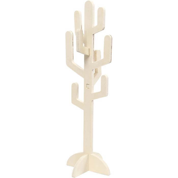Wooden Cactus, H: 38 cm, W: 12 cm, 1 pc
