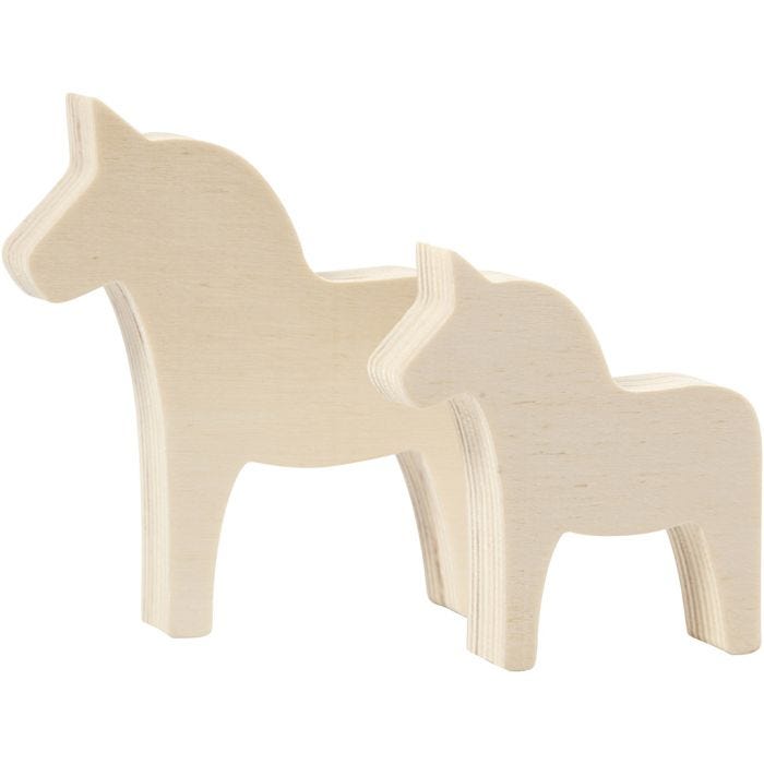 Horse, H: 8+10 cm, W: 7+9,5 cm, thickness 1,8 cm, 2 pc/ 1 pack