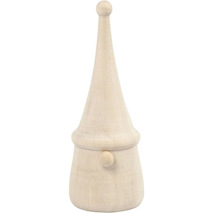 Scandinavian Santa Gnome, H: 8 cm, dia. 3 cm, 1 pc