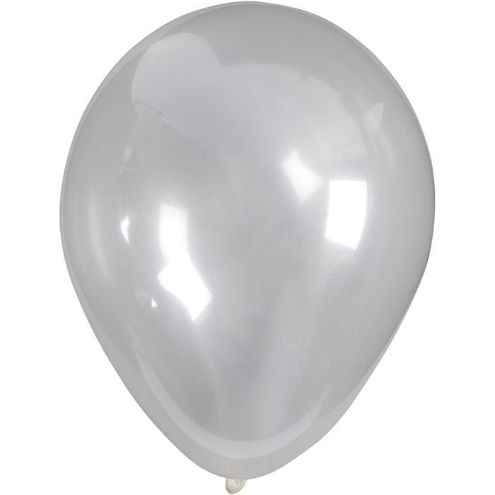 Balloons, round, dia. 23 cm, transparent, 10pc/ 1 pack