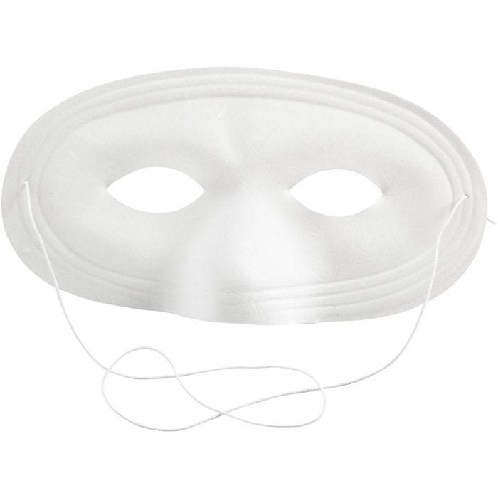 Half Face Masks, H: 10 cm, W: 17,5 cm, white, 12 pc/ 1 pack