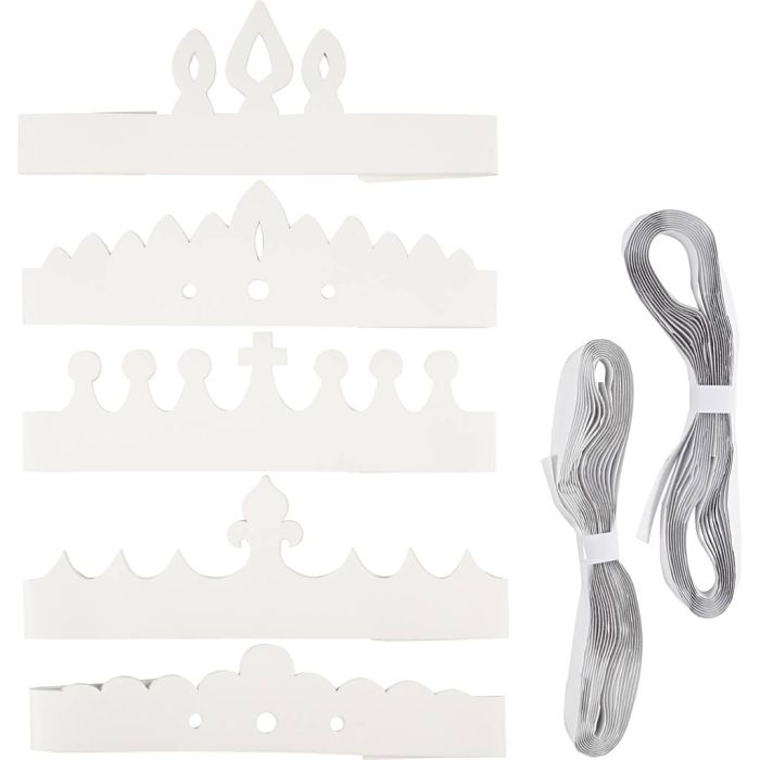 Crowns, H: 10-16,5 cm, L: 60 cm, white, 50 pc/ 1 pack
