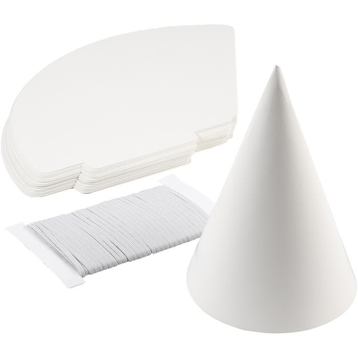 Cone, H: 23 cm, dia. 16,5 cm, 230 g, white, 50 pc/ 1 pack