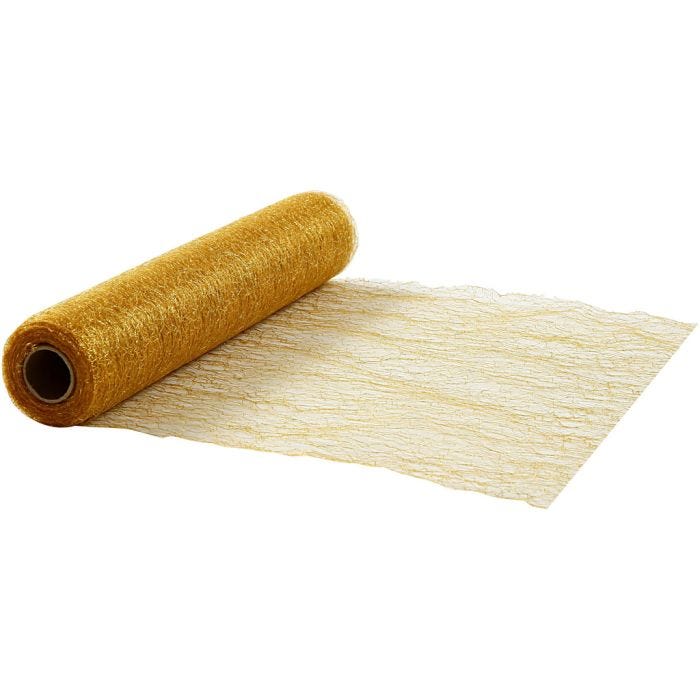 Table runner, W: 30 cm, gold, 10 m/ 1 roll