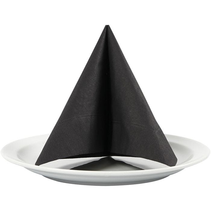 Table Napkins, size 33x33 cm, black, 20 pc/ 1 pack