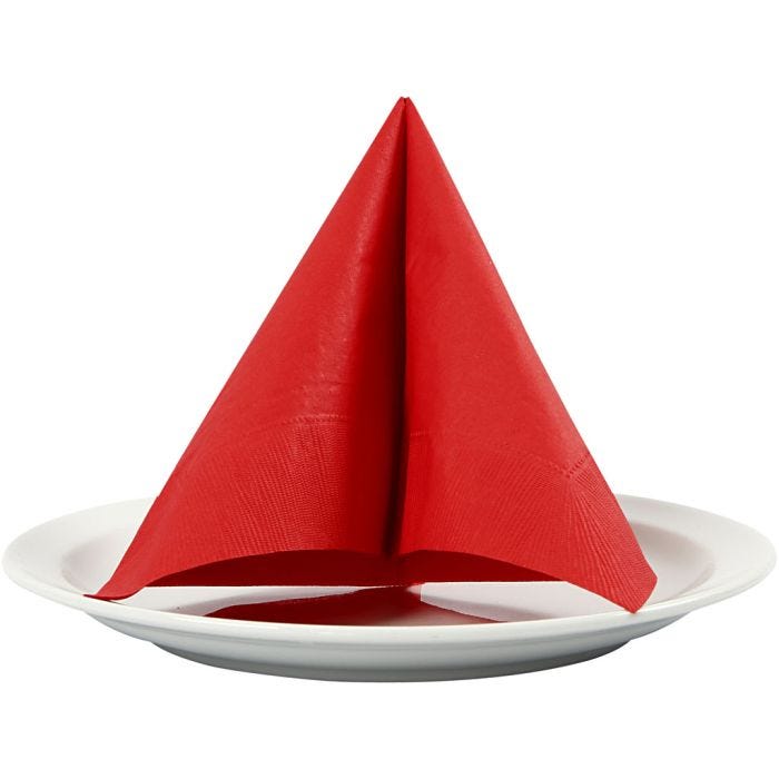 Table Napkins, size 33x33 cm, red, 20 pc/ 1 pack