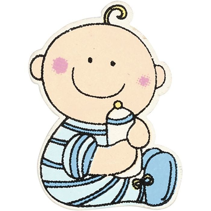 Baby, size 24x35 mm, thickness 1,7 mm, light blue, 10 pc/ 1 pack
