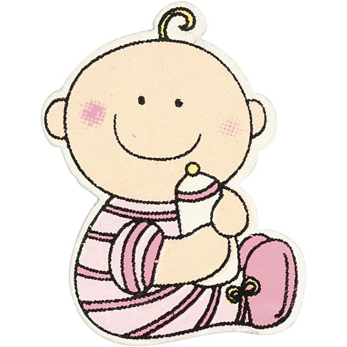 Baby, size 24x35 mm, thickness 1,7 mm, light red, 10 pc/ 1 pack
