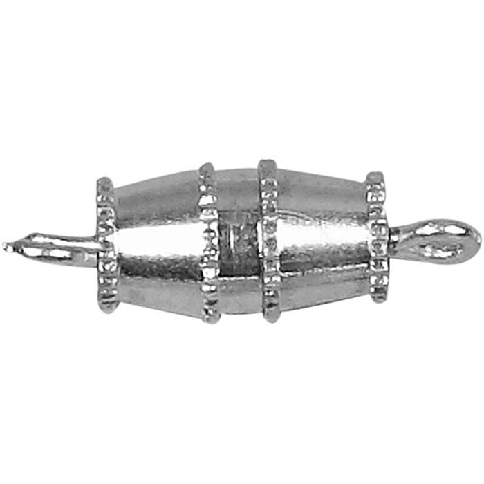 Barrel Clasps, L: 16 mm, silver-plated, 10 pc/ 1 pack