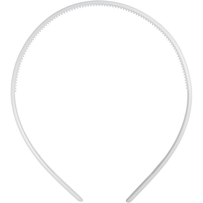 Hair Bands, W: 8 mm, white, 5 pc/ 1 pack