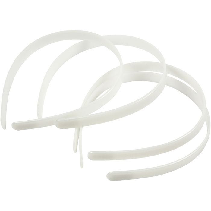 Hair Band, W: 13 mm, white, 5 pc/ 1 pack
