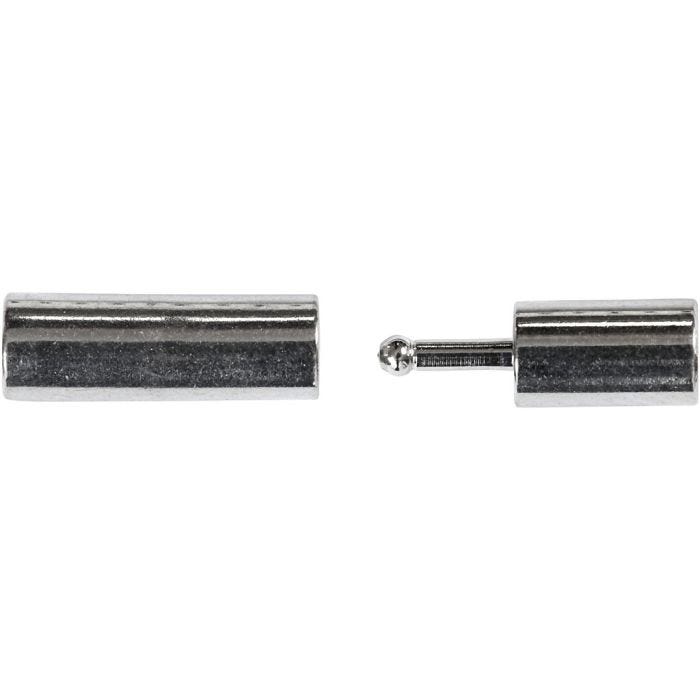Magnetic Clasp, 3x14 mm, 2 mm, silver-plated, 40pc/ 1 pack