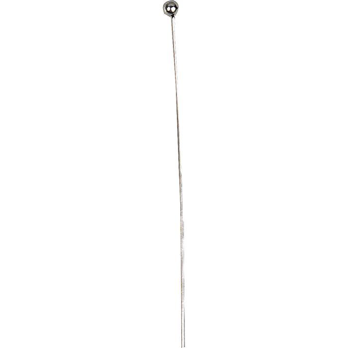 Ball Head Pins, L: 60 mm, silver-plated, 20 pc/ 1 pack