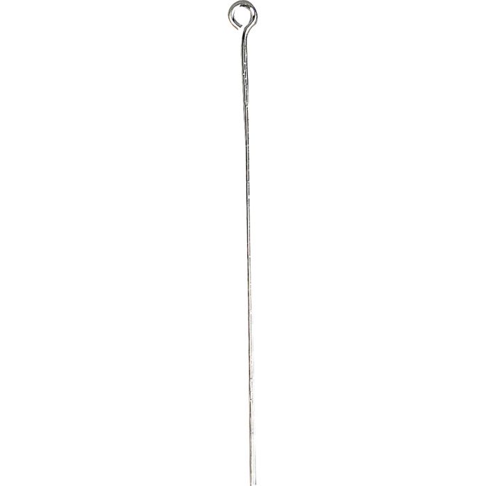 Eye Pins, L: 50 mm, silver-plated, 300 pc/ 1 pack