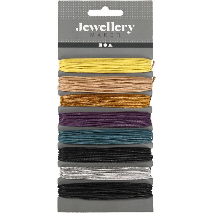 Cotton cord, thickness 1 mm, assorted colours, 8x5 m/ 1 pack