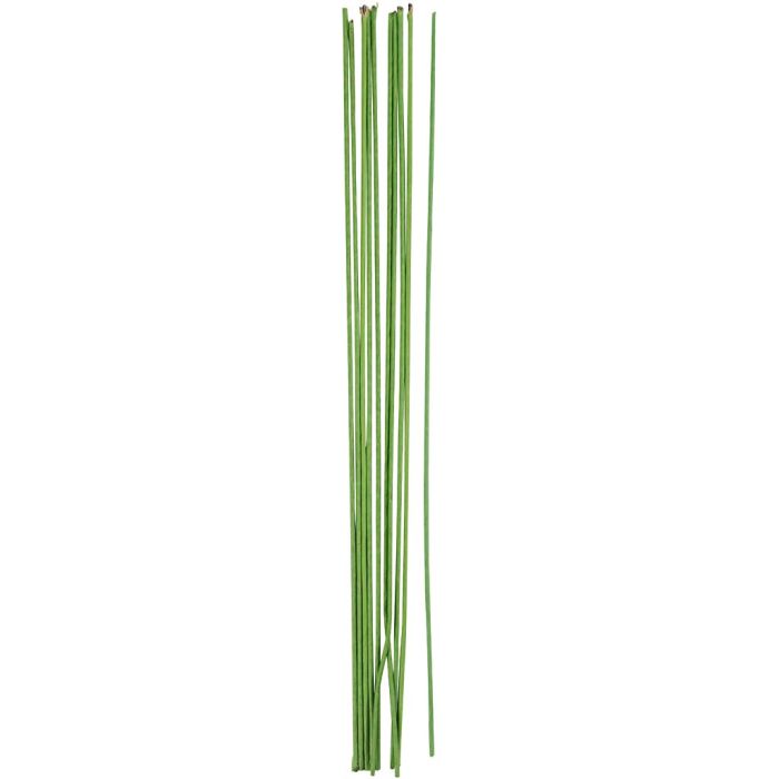 Floral stem wire, bad packing, L: 30 cm, W: 2 mm, green, 20 pc/ 1 pack