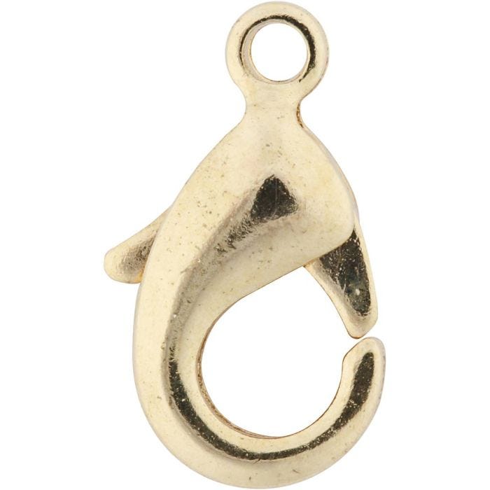 Carabiners, L: 10,1 mm, gold-plated, 5 pc/ 1 pack