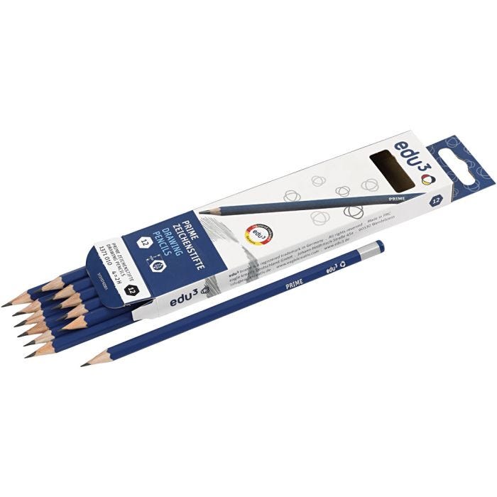 edu Drawing Pencil, 2H, 12 pc/ 1 pack