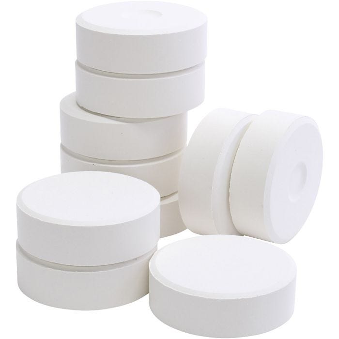 Tempera watercolour paints, H: 19 mm, dia. 57 mm, white, 10 pc/ 1 pack