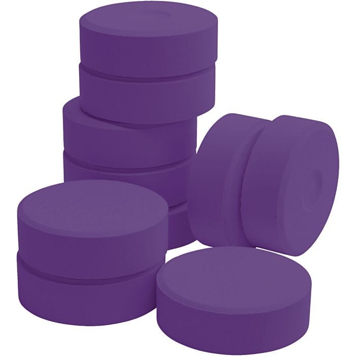 Tempera watercolour paints, H: 19 mm, dia. 57 mm, violet, 10 pc/ 1 pack