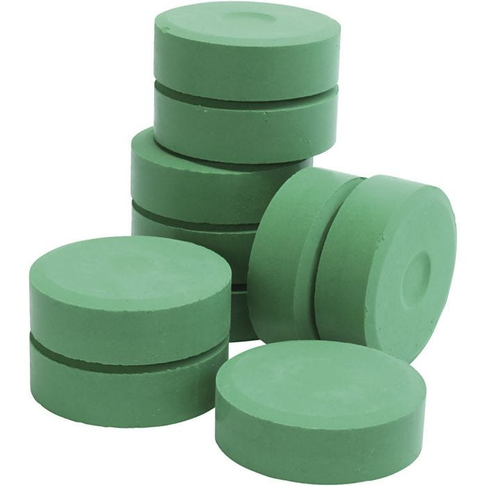 Tempera watercolour paints, H: 19 mm, dia. 57 mm, green, 10 pc/ 1 pack