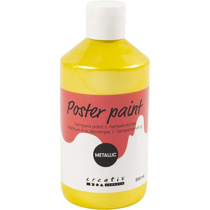 Poster paint Metallic, yellow, 300 ml/ 1 pack