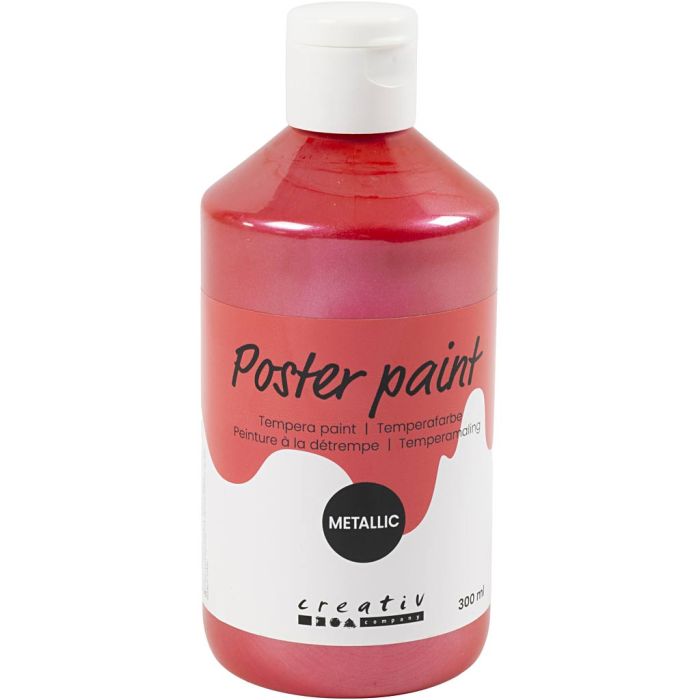 Poster paint Metallic, red, 300 ml/ 1 pack