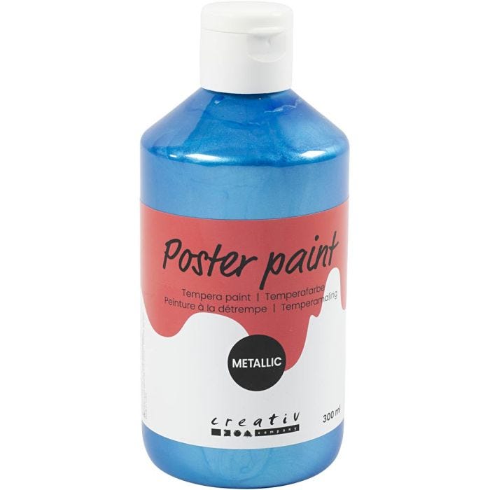 Poster paint Metallic, blue, 300 ml/ 1 pack