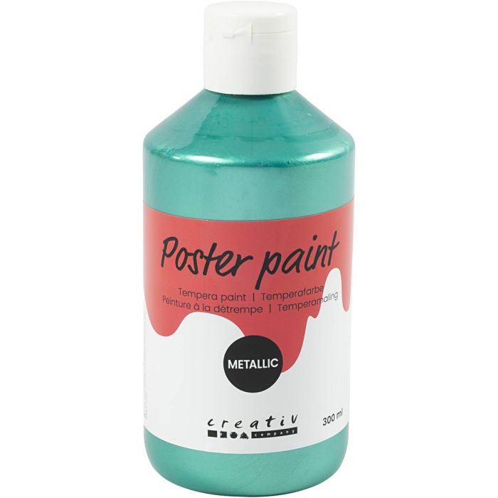 Poster paint Metallic, green, 300 ml/ 1 pack