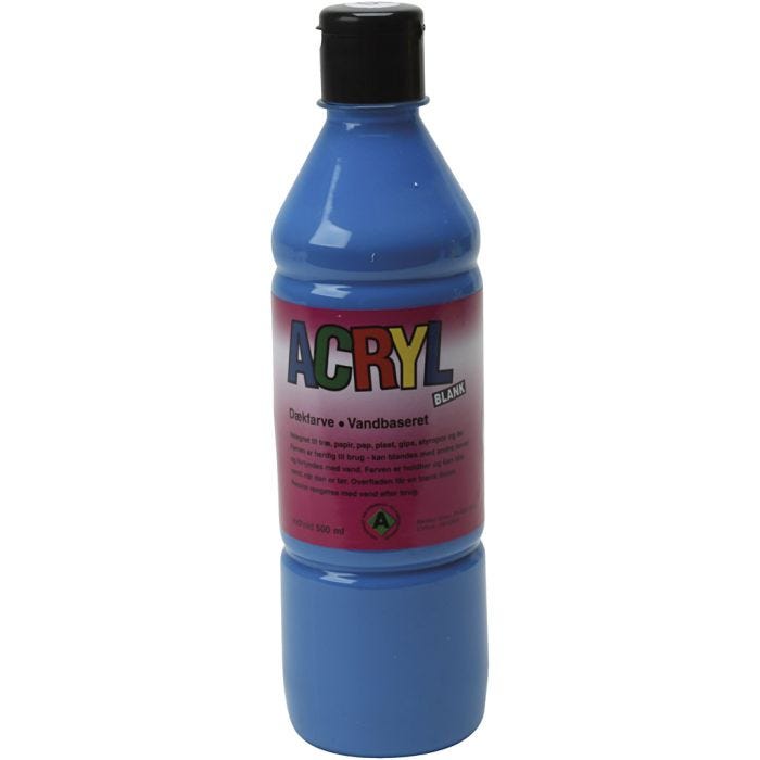 Acrylic Paint, primary blue, 500 ml/ 1 bottle