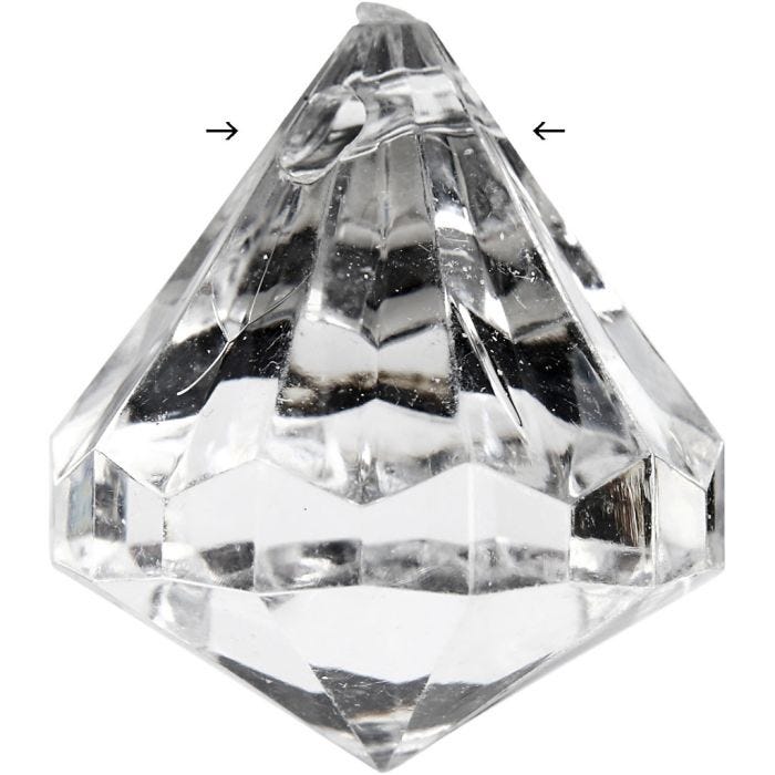 Acylic Beads, size 27x30 mm, hole size 2,5 mm, gloss transparent, 8pc/ 1 pack