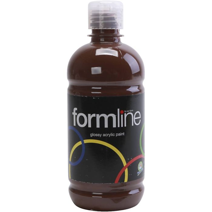 Acrylic Paint, glossy, brown, 500 ml/ 1 bottle