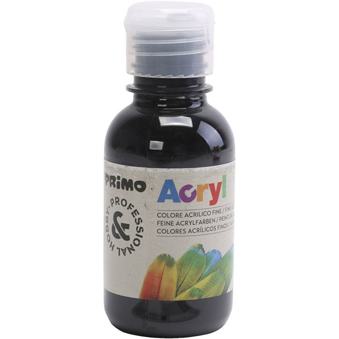 PRIMO luxury acrylic paint, black, 125 ml/ 1 bottle