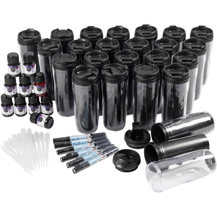 Classroom set of thermo mugs, H: 17,5 cm, dia. 7 cm, 1 set