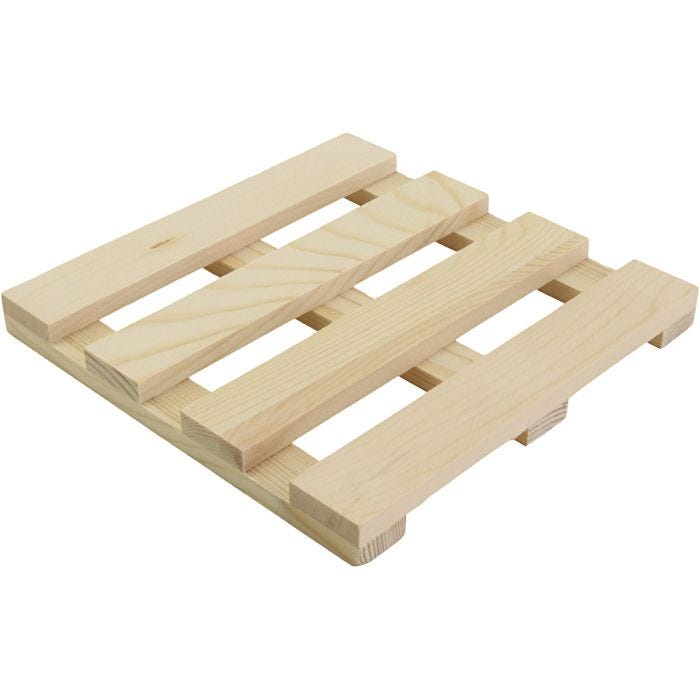 Wooden trivet, H: 1,5 cm, L: 15 cm, size 15x15 cm, 12 pc/ 1 pack