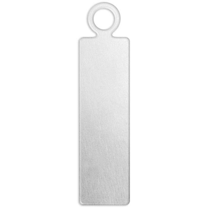 Metal Tag, Rectangle, size 20x5 mm, hole size 1,9 mm, thickness 1,3 mm, aluminum, 20 pc/ 1 pack