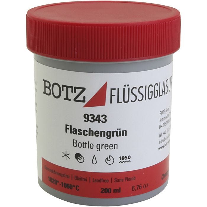 Glaze for clay, green, 200 ml/ 1 tub