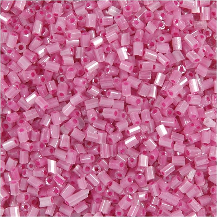 Rocaille Seed Beads 2-cut, dia. 1,7 mm, size 15/0, hole size 0,5 mm, rose, 500 g/ 1 bag