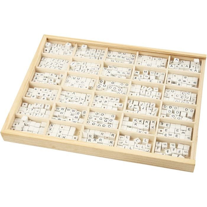 Letter Bead, A-Z, &amp;, #, ?, 8x8 mm, 3 mm, white, 750asstd./ 1 pack