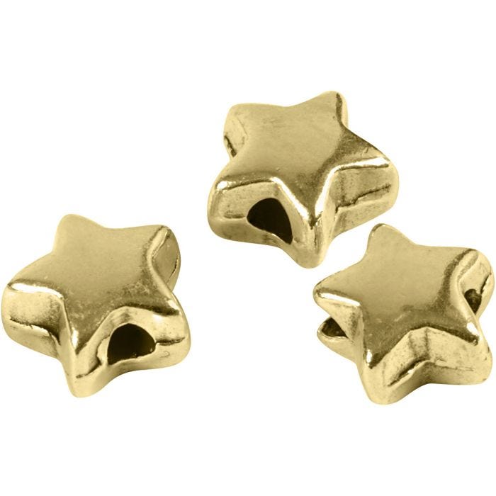 Spacer Bead, 5,5x5,5 mm, 1 mm, gold-plated, 3pc/ 1 pack