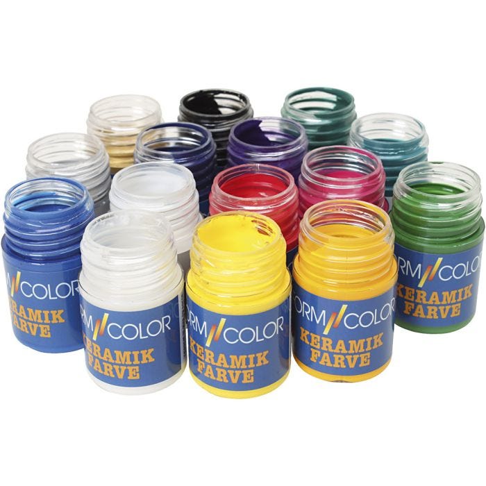 Ceramic and porcelain paint, assorted colours, 15x35 ml/ 1 pack