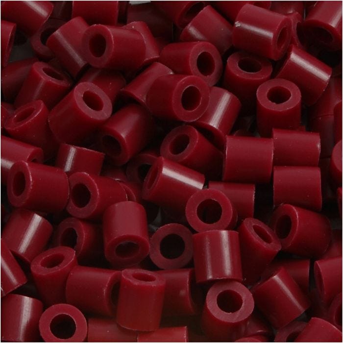 Fuse Beads, size 5x5 mm, hole size 2,5 mm, medium, claret (32239), 1100 pc/ 1 pack