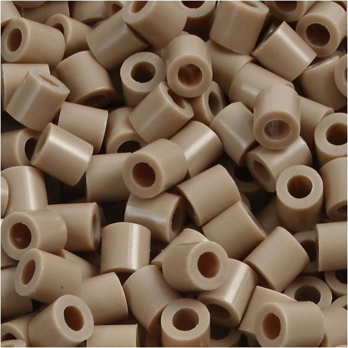 Fuse Beads, 5x5 mm, 2,5 mm, medium, beige (32248), 1100pc/ 1 pack