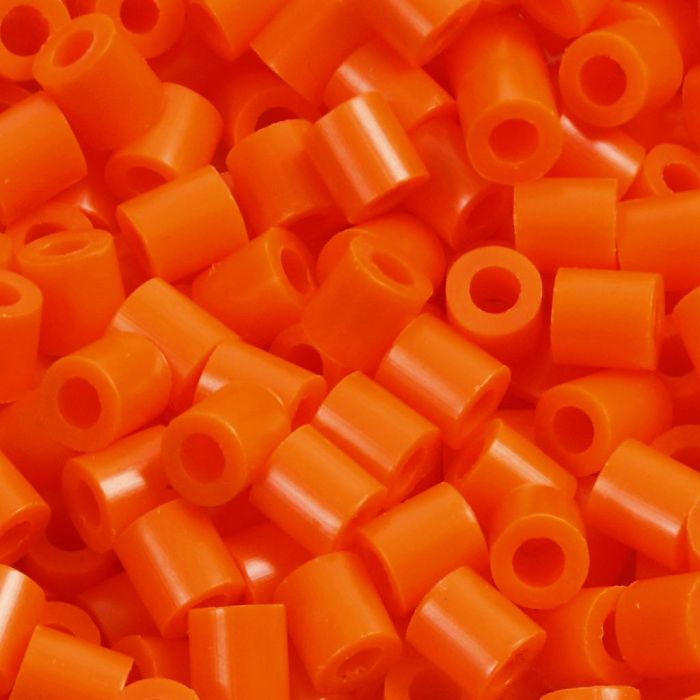 Fuse Beads, size 5x5 mm, hole size 2,5 mm, medium, clear orange (32233), 1100 pc/ 1 pack