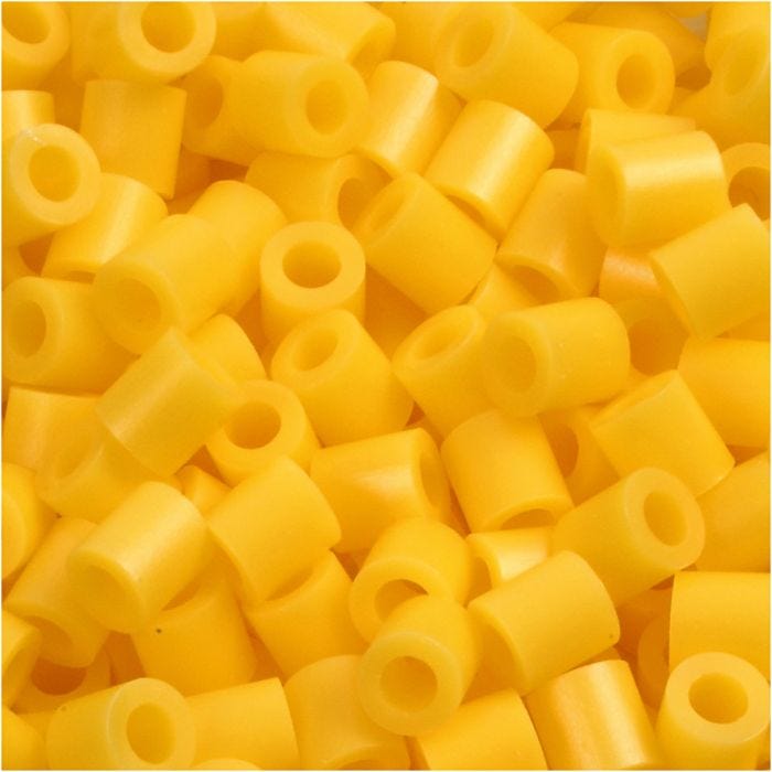 Fuse Beads, size 5x5 mm, hole size 2,5 mm, medium, yellow (32227), 1100 pc/ 1 pack