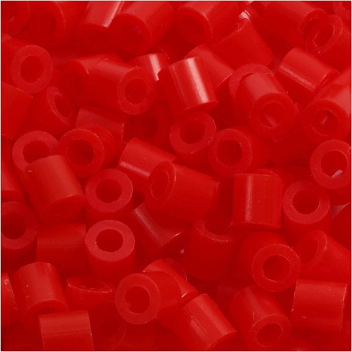 Fuse Beads, size 5x5 mm, hole size 2,5 mm, medium, light red (32225), 6000 pc/ 1 pack
