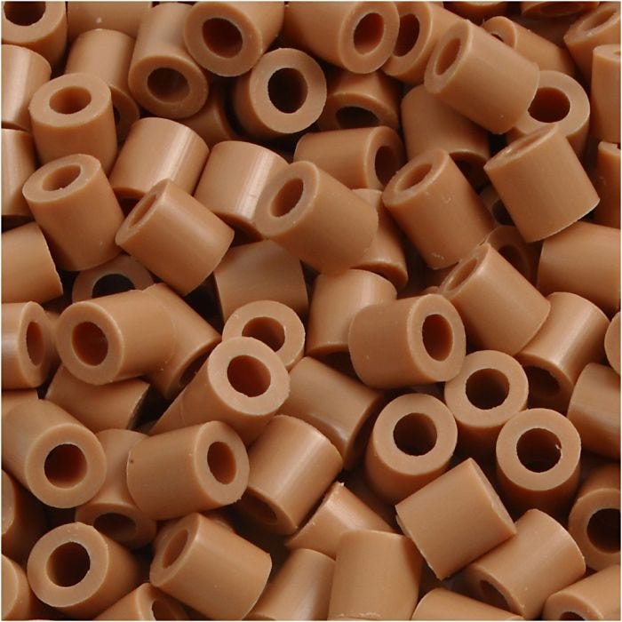 Fuse Beads, size 5x5 mm, hole size 2,5 mm, medium, light brown (32260), 1100 pc/ 1 pack